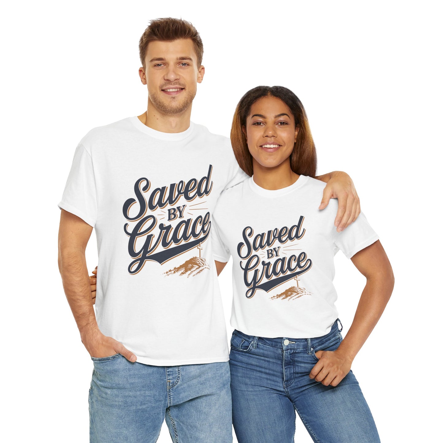 "Saved by Grace" Unisex Heavy Cotton Tee