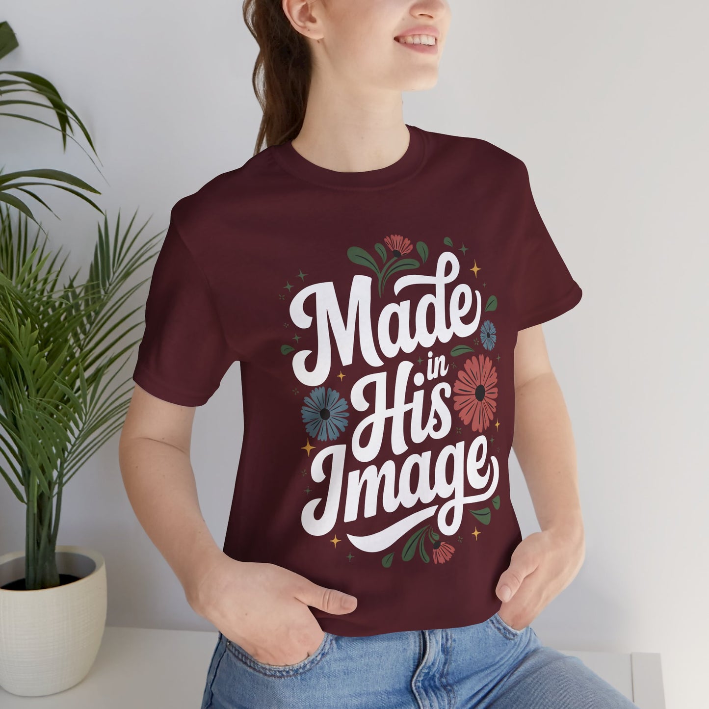 "In His Image" Women's Jersey Short Sleeve Tee